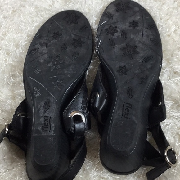 Black Ankle Wrap Black Thong Sandals - Picture 7 of 8